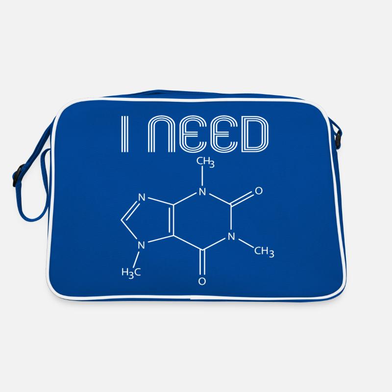 I NEED CAFFEINE Retro Tasche