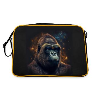 Stardust Gorilla - Art généré par l’IA - AI Art - Sac Retro - noir/or - Dos
