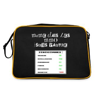 Même dans les mmo j'suis pauvre ! mmo geek gaming - Sac Retro - noir/or - Dos