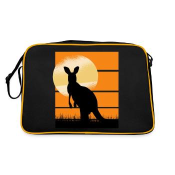 Cangaroo in Sunset - Retro Bag - black/gold - Back