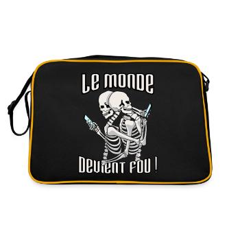Le monde devient fou ! - Sac Retro - noir/or - Dos