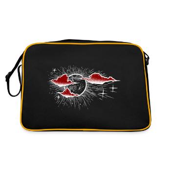 Nuages rouges & blanc line art dotwork tatouage - Sac Retro - noir/or - Dos