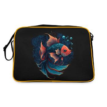 Belle illustration de poisson - Sac Retro - noir/or - Dos