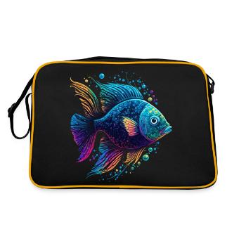 Regenbogenfisch - Retro Tasche - Schwarz/Gold - Hinten