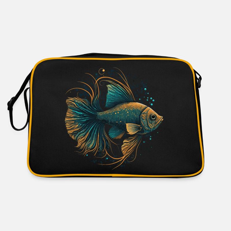 Fisch Illustration Retro Tasche