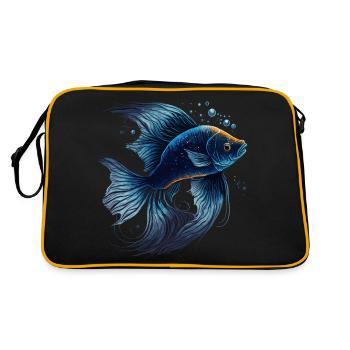 Poisson bleu - Sac Retro - noir/or - Dos