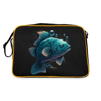 Fliegenfischen - Retro Tasche - Schwarz/Gold - Hinten