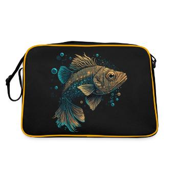 Illustration de truite - Sac Retro - noir/or - Dos