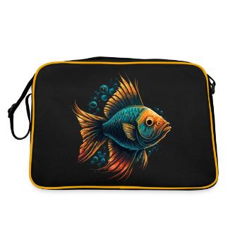 Tiefsee-Kreatur - Retro Tasche - Schwarz/Gold - Hinten