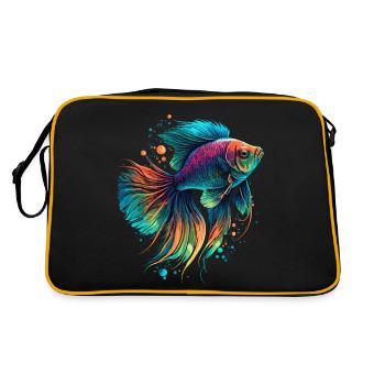 Aquarienfisch - Retro Tasche - Schwarz/Gold - Hinten