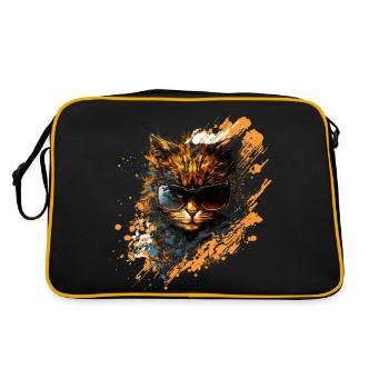Intrépide et sauvage: Chat badass! - Sac Retro - noir/or - Dos