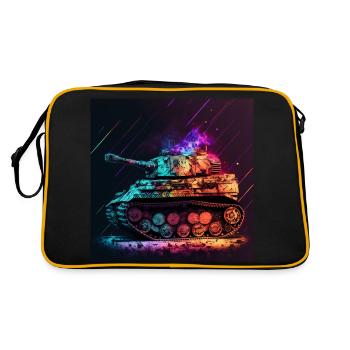 Main battle tank in cool neon colors - Retro Bag - black/gold - Back