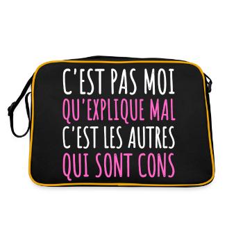 C'est pas moi qui explique mal humour femme cadeau - Sac Retro - noir/or - Dos