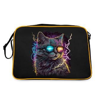 Dampfwelle Thunder Storm Katze - Retro Tasche - Schwarz/Gold - Hinten