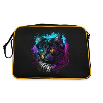 Produzent Katze - Retro Tasche - Schwarz/Gold - Hinten