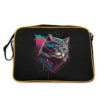 Illustration de chat fou - Sac Retro - noir/or - Dos