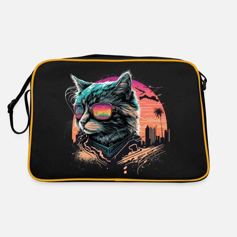 Chat de style synthwave Sac Retro