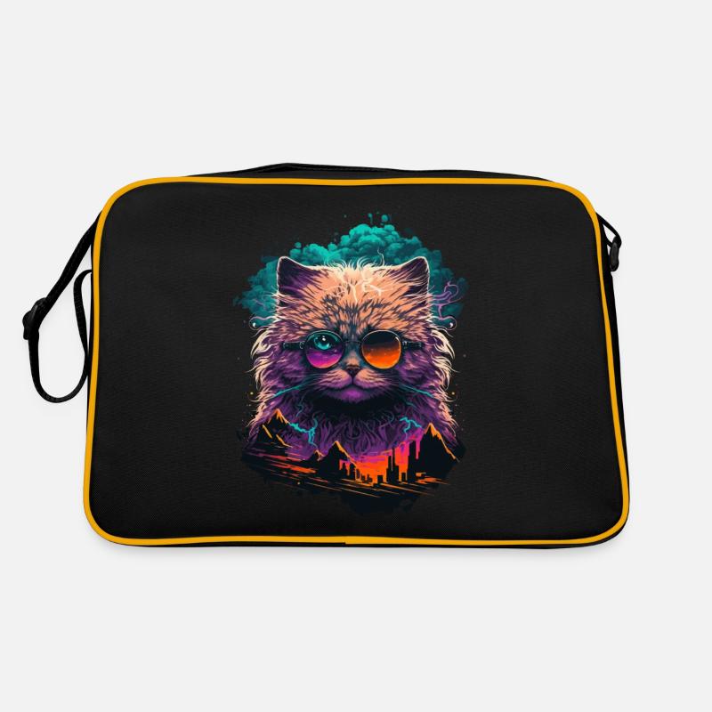 Glücksbringer Katze Retro Tasche