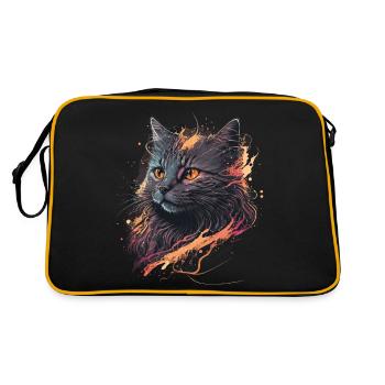 Illustration de chat vintage - Sac Retro - noir/or - Dos