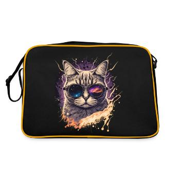 Vapowave Glitch Cat - Sac Retro - noir/or - Dos