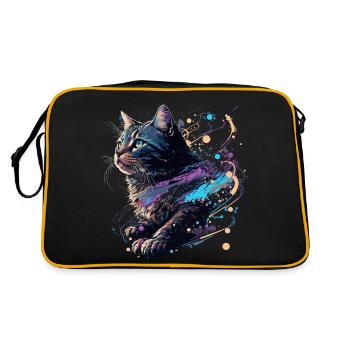 Cat Artwork - Retro Bag - black/gold - Back