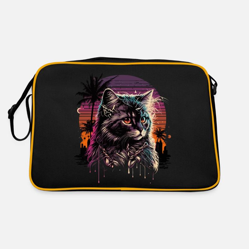 Synthwave Cat Sac Retro