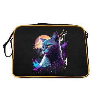 Chat violet - Sac Retro - noir/or - Dos