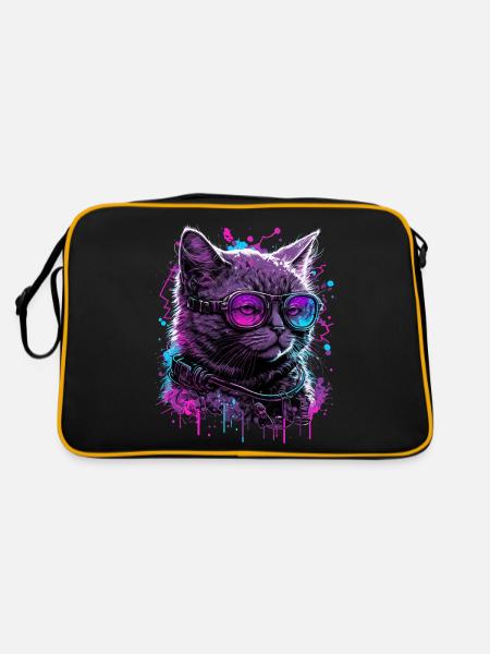 Vaporcat - Retro Tasche - Schwarz/Gold - Hinten