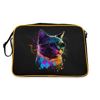 Chat coloré - Sac Retro - noir/or - Dos