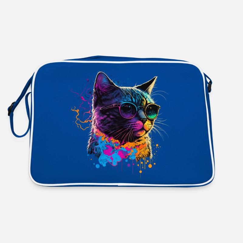 Bunte Katze Retro Tasche