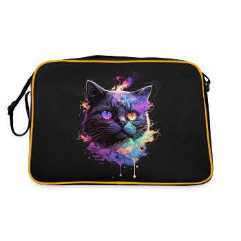 Illustration de chat coloré - Sac Retro - noir/or - Dos