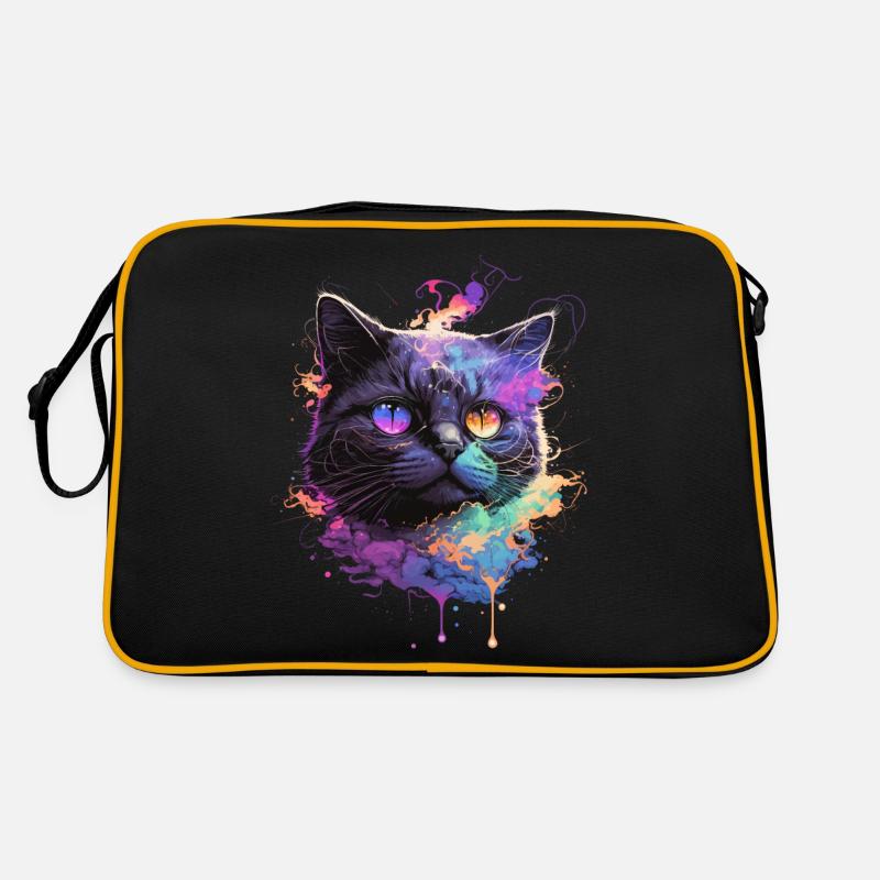 Illustration de chat coloré Sac Retro