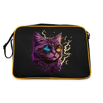 Thunder Cat Illustration - Retro Tasche - Schwarz/Gold - Hinten