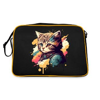 Chaton vintage - Sac Retro - noir/or - Dos