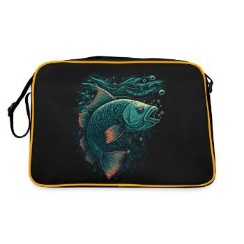 Fish with an open Mouth - Retro Bag - black/gold - Back