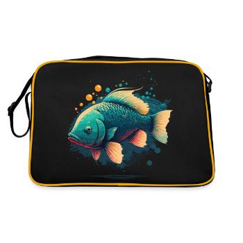 Fischig - Retro Tasche - Schwarz/Gold - Hinten