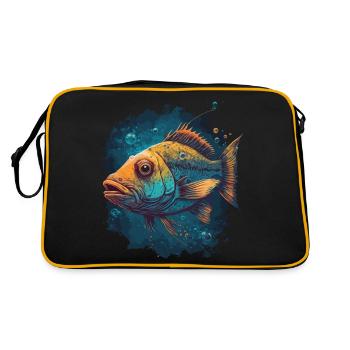 Fische, die im Meer leben - Retro Tasche - Schwarz/Gold - Hinten