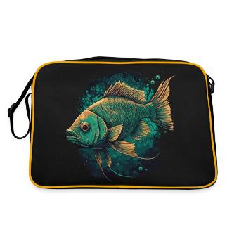 Œuvre d’art sur les poissons - Sac Retro - noir/or - Dos