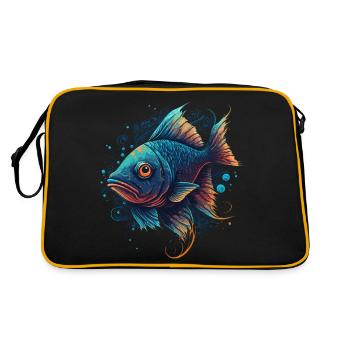 Œuvre d’art sur les poissons - Sac Retro - noir/or - Dos