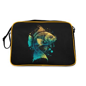 Illustration d’art de poisson - Sac Retro - noir/or - Dos