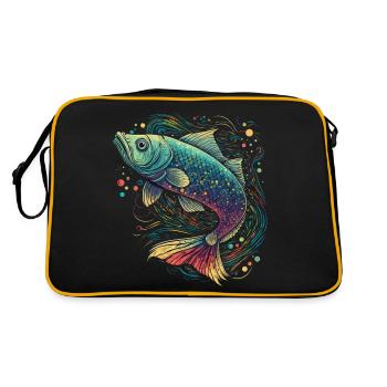 Œuvres d’art de poissons colorés - Sac Retro - noir/or - Dos