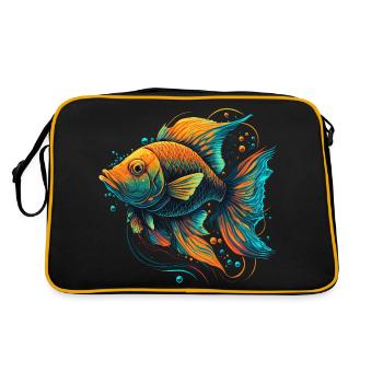 Goldener Fisch - Retro Tasche - Schwarz/Gold - Hinten