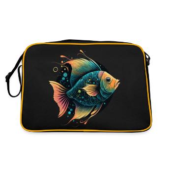 Illustration de poisson vintage - Sac Retro - noir/or - Dos