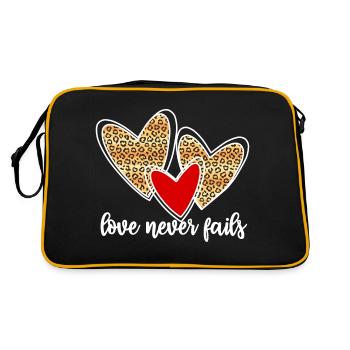 love never fails - Retro Tasche - Schwarz/Gold - Hinten
