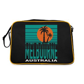 MELBOURNE - Retro Bag - black/gold - Back