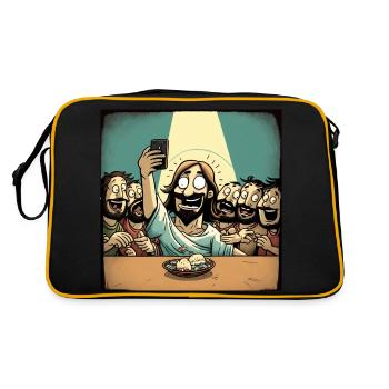 Jésus prend un selfie pendant la Cène - Sac Retro - noir/or - Dos