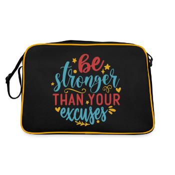 Soyez plus fort que vos excuses - Sac Retro - noir/or - Dos