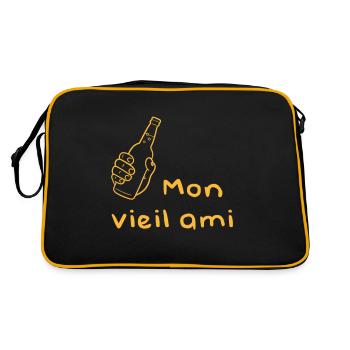 Alcool mon vieil ami humour - Sac Retro - noir/or - Dos