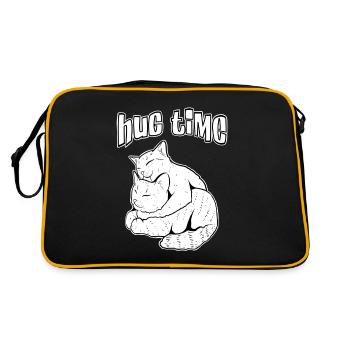 Cats " HUG TIME " cuddle time - Retro Bag - black/gold - Back
