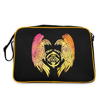Hugin und Munin Raven Bunte Wikinger - Retro Tasche - Schwarz/Gold - Hinten